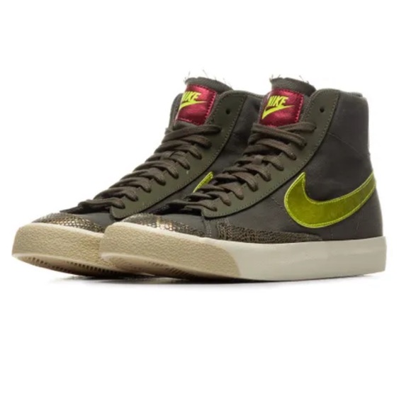 Nike Shoes - Nike Blazer Mid 77 Olive Snakeskin Sneakers